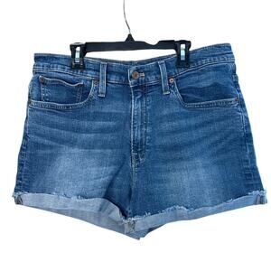 J. Crew 4 inch Mercantile Raw Hem Denim Shorts Size 30 in Blue